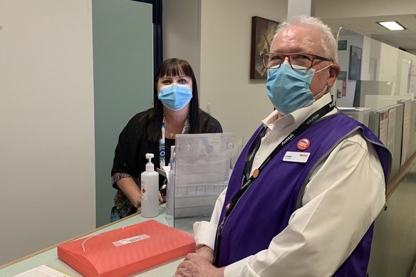 A volunteer guide at Austin Health